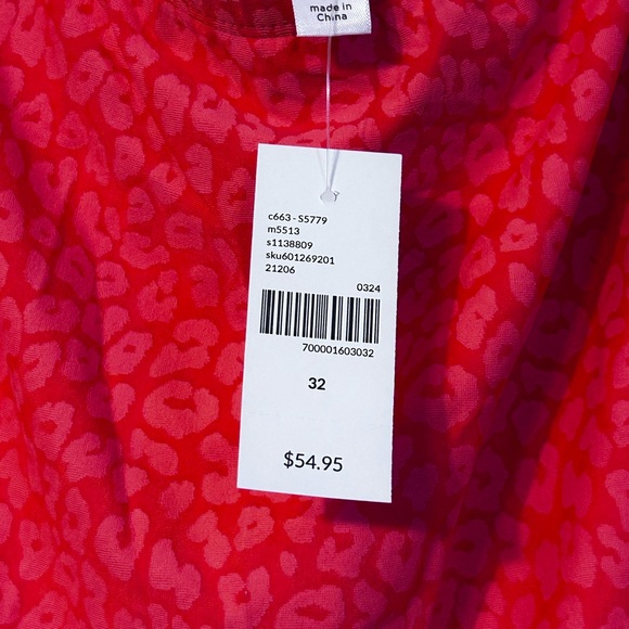 Lane Bryant coral animal print swim skirt, size 32 - Picture 5 of 7